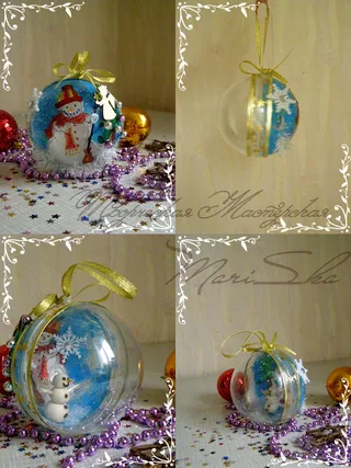 Новогодний шарик Снеговички