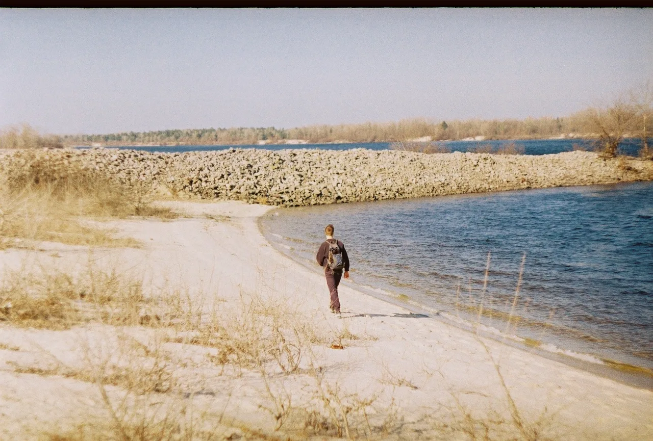 walking on the beach
