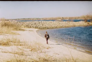 walking on the beach