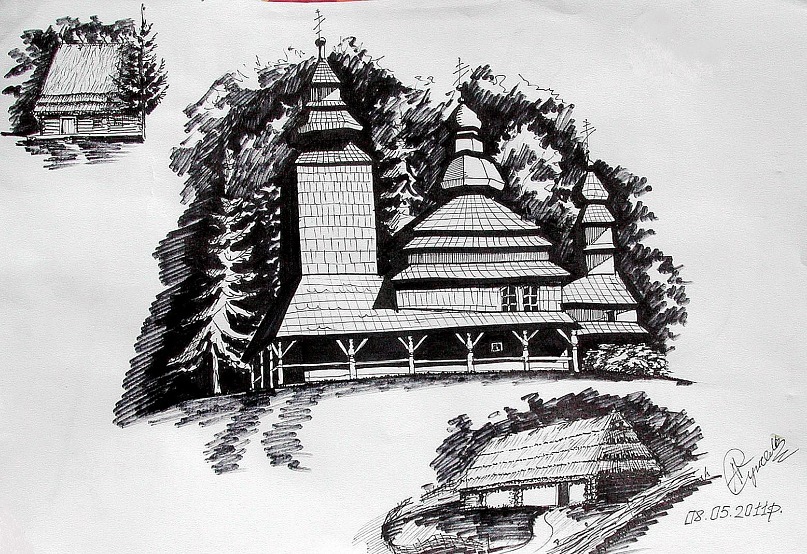Замальовки в музеї під відкритим небом с. Пирогово. 2011 р.