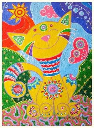довольный кот