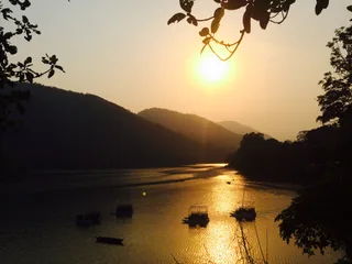 Pokhara Fewa lake sunset