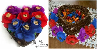 Композиція "Серце" із цукерок
http://vk.com/craftirs