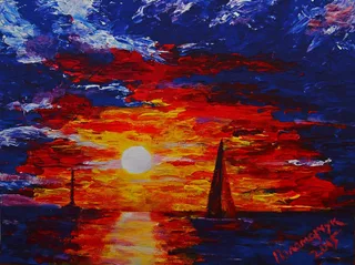 Закат на море
