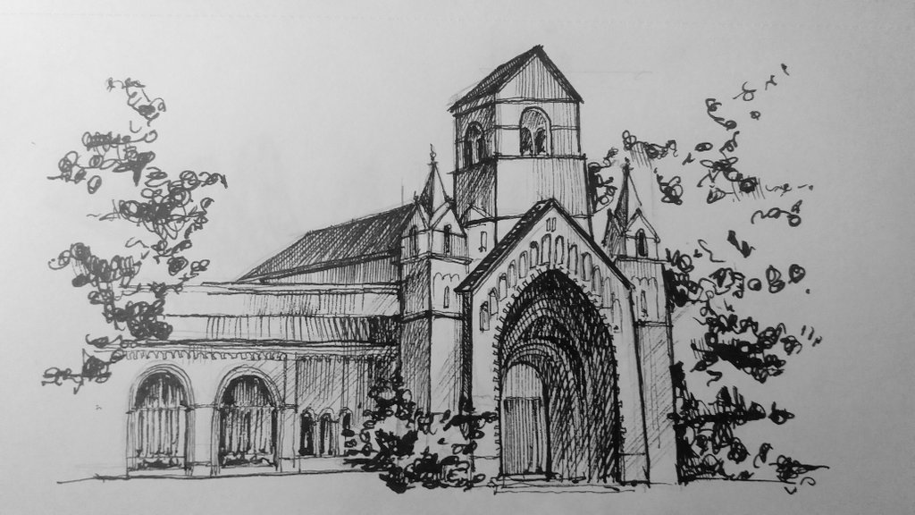sketch Vajdahunyad Castle, Budapest