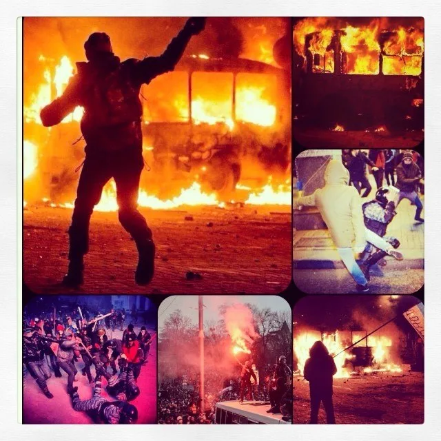 Київ, вул. Грушевського, ніч 19-20 січня 2014 року
