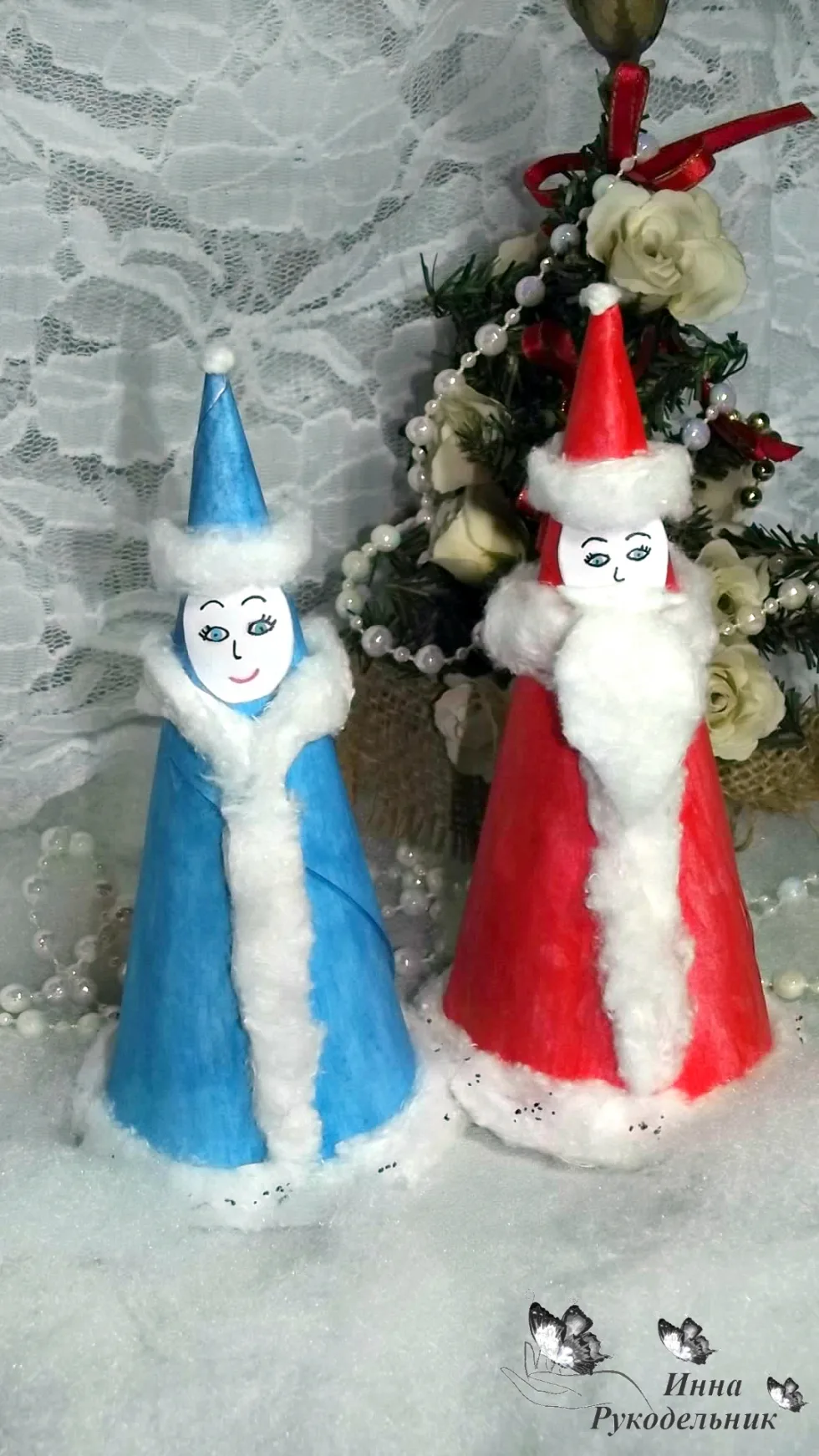 Дід Мороз та Снігурочка із паперу
http://vk.com/craftirs